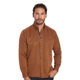 Tudors Erkek Regular Fit Klasik Kesim Düğmeli Yaka Pamuklu Kolay Ütü Oxford Düz Kahverengi Gömlek - 2XL