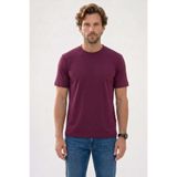 Tudors Erkek Regular Fit Klasik Kesim Ekstra Soft Modal Kumaş Bisiklet Yaka Kısa Kollu Bordo Tişört - 2XL