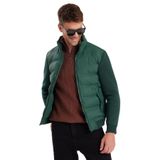 Tudors Erkek Regular Fit Klasik Kesim Fermuarlı Çift Cepli Sıcak Tutan Dik Yaka Haki Mont - 2XL