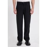 Tudors Erkek Regular Fit Klasik Kesim Normal Bel Geniş Paça Siyah Pantolon - 2XL