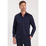 Tudors Erkek Regular Fit Klasik Kesim Pamuklu Düz Lacivert Gömlek - 2XL