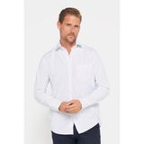 Tudors Erkek Regular Fit Klasik Kesim Pamuklu Kolay Ütü Çizgili Gömlek - 2XL - Karışık