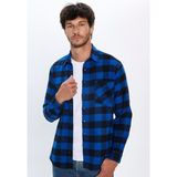 Tudors Erkek Regular Fit Klasik Kesim Tek Cepli Kareli Kışlık Oduncu Gömlek - Multicolor
