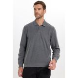 Tudors Erkek Regular Fit Klasik Kesim Uzun Kollu Antrasit Polo Yaka Sweatshirt