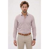 Tudors Erkek Regular Fit Klasik Kesim Uzun Kollu Nefes Alan Müslin Kumaş Bordo Gömlek - XL