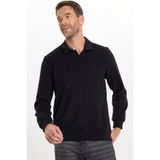 Tudors Erkek Regular Fit Klasik Kesim Uzun Kollu Siyah Polo Yaka Sweatshirt