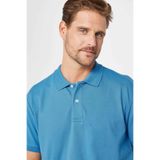 Tudors Erkek Regular Fit Polo Yaka T-shirt,%100 Pamuk, Pike Dokuma, Saks Mavi, M Beden