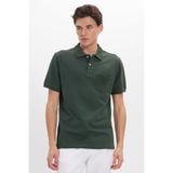 Tudors Erkek Regular Fit Polo Yaka T-shirt,%100 Pamuk, Pike Dokusu, Haki, XL