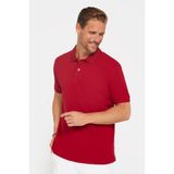 Tudors Erkek Regular Fit Polo Yaka T-shirt,%100 Pamuk, Pike Dokusu, Kırmızı, M Beden