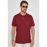 Tudors Erkek Regular Fit Polo Yaka T-shirt,%100 Pamuk, Pike Kumaş, Bordo