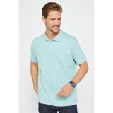 Tudors Erkek Regular Fit Polo Yaka T-shirt,%100 Pamuk, Yeşil, M Beden
