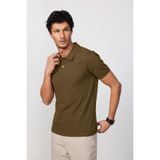 Tudors Erkek Regular Fit Polo Yaka Tişört,%100 Pamuk, Pike Dokusu, Koyu Vizon, L Beden