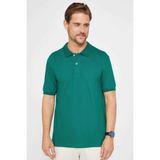 Tudors Erkek Regular Fit Polo Yaka Tişört,%100 Pamuk, Yeşil, M Beden