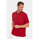 Tudors Erkek Regular Fit Rahat Kesim %100 Pamuk Düz Pike Kırmızı Polo Yaka Tişört - XL