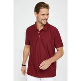 Tudors Erkek Regular Fit Rahat Kesim %100 Pamuk Jakarlı Bordo Polo Yaka Tişört - XL