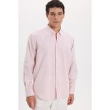 Tudors Erkek Regular Fit Rahat Kesim %100 Pamuk Keten Efektli Kol Katlamalı Düz Turuncu Gömlek - 2XL