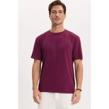 Tudors Erkek Regular Fit Rahat Kesim Ekstra Soft Modal Kumaş Bisiklet Yaka Kısa Kollu Bordo Tişört - XL