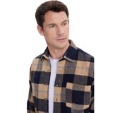 Tudors Erkek Regular Fit Rahat Kesim Kışlık Kareli Oduncu Gömlek - Vizon - XL