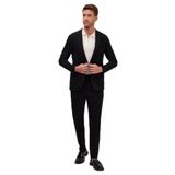 Tudors Erkek Regular Fit Siyah Esnek Likralı Kumaş Mono Yaka Torba Cepli Takım Elbise - 6 Drop - 54