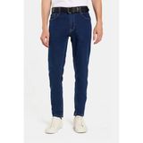 Tudors Erkek Regular Fit Yıkamalı Taşlamalı Esnek Kot Düz Paça Tapered Lacivert Jean Pantolon - 36