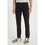 Tudors Erkek Regular Fit Yıkamalı Taşlamalı Esnek Kot Düz Paça Tapered siyah Jean Pantolon - 31