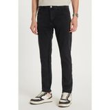 Tudors Erkek Regular Fit Yıkamalı Taşlamalı Esnek Kot Düz Paça Tapered siyah Jean Pantolon - 32