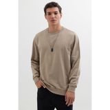 Tudors Erkek Relax Fit Rahat Kesim %100 Pamuk 2 İplik Bisiklet Yaka Taş Sweatshirt