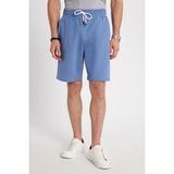 Tudors Erkek Relax Fit Rahat Kesim %100 Pamuk Beli Bağcıklı Mavi Şort - 2XL