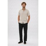 Tudors Erkek Relax Fit Rahat Kesim %100 Pamuk Geniş Paça Keten Kumaş Çift Cepli Siyah Pantolon - 2XL