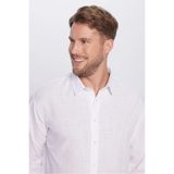 Tudors Erkek Relax Fit Rahat Kesim Oversize %100 Pamuk Keten Doku Beyaz Gömlek - XL