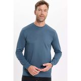 Tudors Erkek Relax Fit Rahat Kesim Uzun Kollu Ekstra Soft Modal Kumaş Bisiklet Yaka Koyu Petrol Sweatshirt