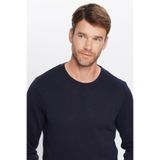 Tudors Erkek Slim Fit Bisiklet Yaka Petek Desenli Lacivert Kazak