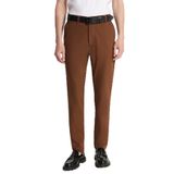 Tudors Erkek Slim Fit Chino Esnek Yandan Cepli Önü Fermuarlı Pamuklu Dokulu Kahverengi Pantolon - 34