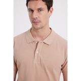 Tudors Erkek Slim Fit Dar Kesim %100 Pamuk Bej Polo Yaka Tişört - XL