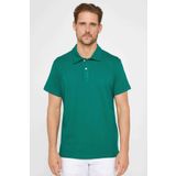 Tudors Erkek Slim Fit Dar Kesim %100 Pamuk Desenli Yeşil Polo Yaka Tişört