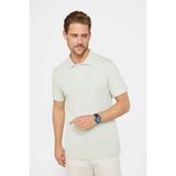 Tudors Erkek Slim Fit Dar Kesim %100 Pamuk Düz Pike Gri Polo Yaka Tişört - XL