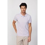 Tudors Erkek Slim Fit Dar Kesim %100 Pamuk Düz Pike Lila Polo Yaka Tişört - XL