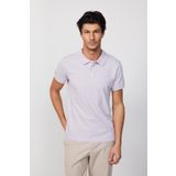 Tudors Erkek Slim Fit Dar Kesim %100 Pamuk Düz Pike Lila Polo Yaka Tişört