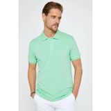 Tudors Erkek Slim Fit Dar Kesim %100 Pamuk Düz Pike Mint Polo Yaka Tişört - XL