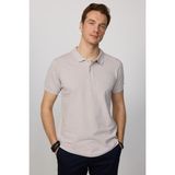 Tudors Erkek Slim Fit Dar Kesim %100 Pamuk Düz Pike Taş Renk Polo Yaka Tişört - 2XL