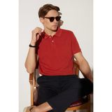 Tudors Erkek Slim Fit Dar Kesim %100 Pamuk Kiremit Polo Yaka Tişört - XL - Kiremit1