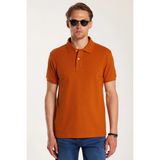 Tudors Erkek Slim Fit Dar Kesim %100 Pamuk Kiremit Polo Yaka Tişört - XL