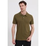 Tudors Erkek Slim Fit Dar Kesim %100 Pamuk Kısa Kollu Polo Yaka Haki Tişört - 2XL