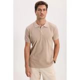 Tudors Erkek Slim Fit Dar Kesim %100 Pamuk Kısa Kollu Polo Yaka Taş Tişört - XL