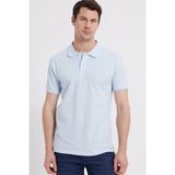 Tudors Erkek Slim Fit Dar Kesim %100 Pamuk Kısa Kollu Polo Yaka Turkuaz Tişört - 2XL