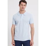 Tudors Erkek Slim Fit Dar Kesim %100 Pamuk Kısa Kollu Polo Yaka Turkuaz Tişört