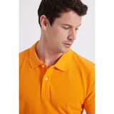 Tudors Erkek Slim Fit Dar Kesim %100 Pamuk Kısa Kollu Polo Yaka Turuncu Tişört - 2XL