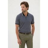 Tudors Erkek Slim Fit Dar Kesim %100 Pamuk Kısa Kollu Yarım Fermuarlı Antrasit Polo Yaka Tişört - XL