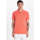 Tudors Erkek Slim Fit Dar Kesim %100 Pamuk Mercan Polo Yaka Tişört - 2XL