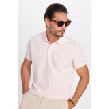 Tudors Erkek Slim Fit Dar Kesim %100 Pamuk Pembe Polo Yaka Tişört